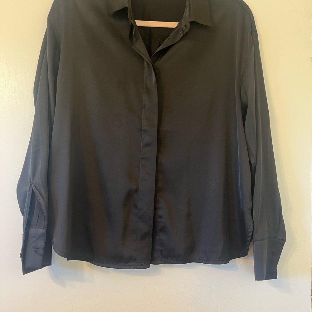 Womens satin Dress Shirt